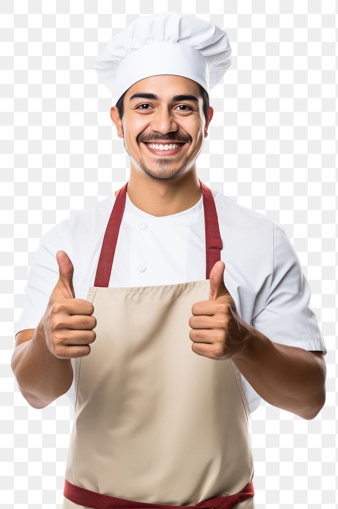 PNG Mexican baker showing thumb up adult man white background. AI generated Image by rawpixel.