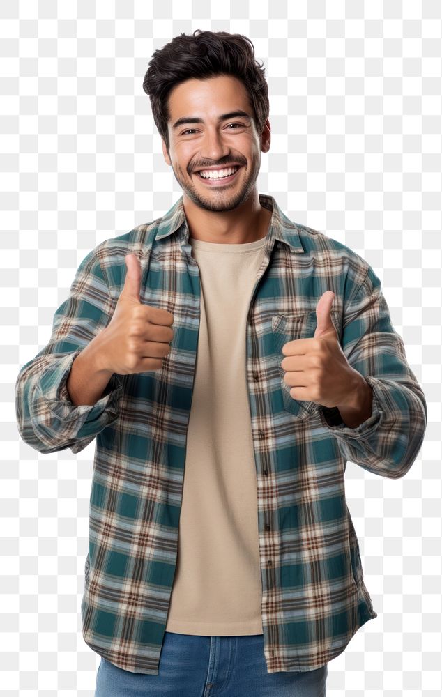 PNG Mexican man showing thumbs up clothing shirt smile. AI generated Image by rawpixel.