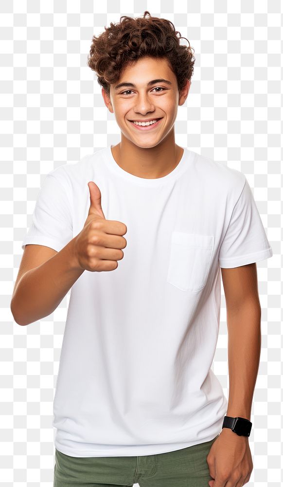 PNG Mexican teen showing thumb up clothing t-shirt finger