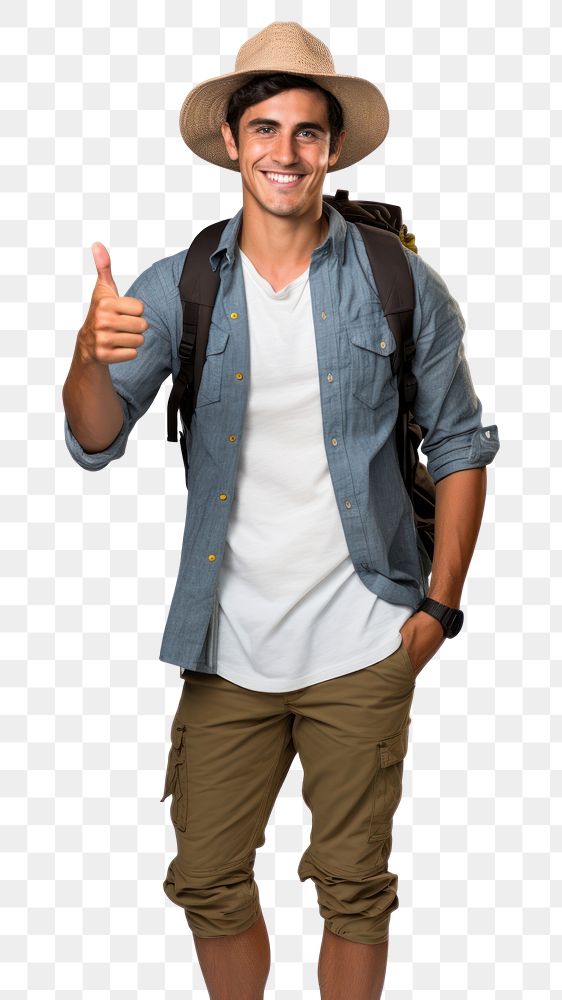PNG Mexican traveler showing thumb up clothing adult men. AI generated Image by rawpixel.