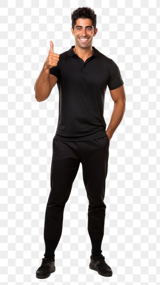 PNG Mexican yoga teacher showing thumb up standing clothing t-shirt. AI generated Image by rawpixel.