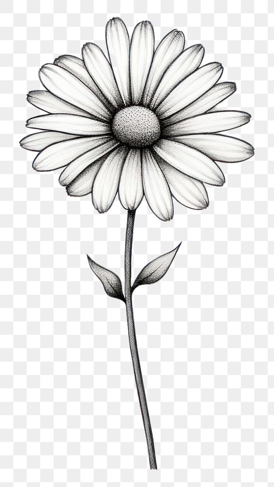 PNG Daisy flower drawing sketch plant. AI generated Image by rawpixel.