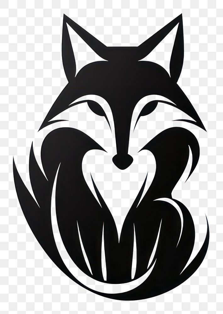 PNG Fox black logo creativity. AI generated Image by rawpixel.