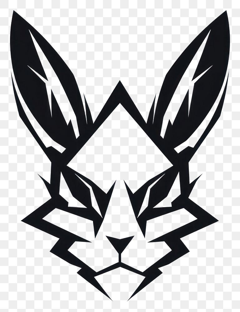 PNG Rabbit face white logo  