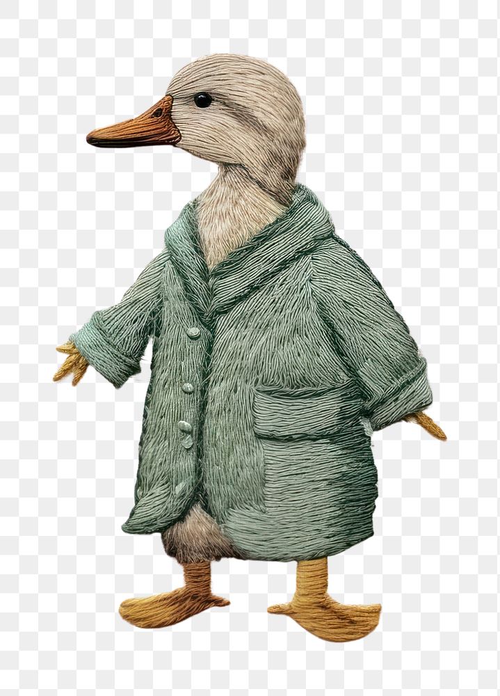 PNG Mallard wears a sweater textile animal bird. AI generated Image by rawpixel.
