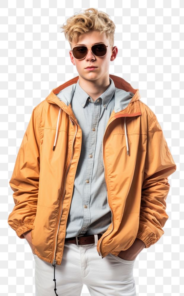 PNG Man in the outfit is wearing a jacket with sunglasses fashion adult coat. AI generated Image by rawpixel.