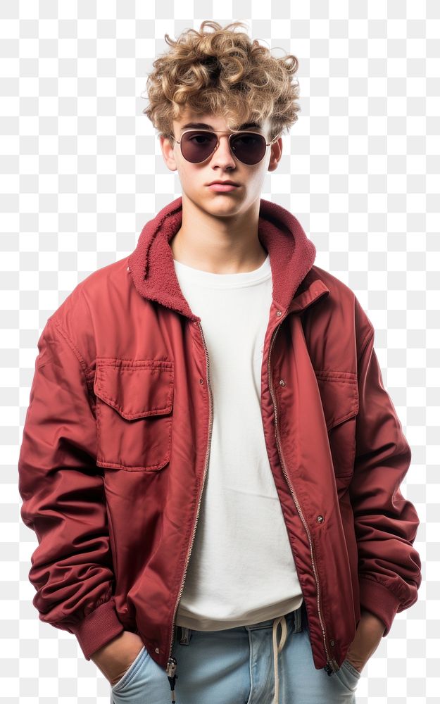 PNG Man in the outfit is wearing a jacket with sunglasses sweatshirt sweater fashion. AI generated Image by rawpixel.