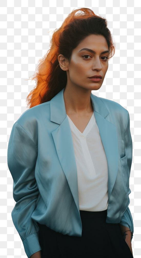 PNG Hispanic women portrait blazer jacket. AI generated Image by rawpixel.