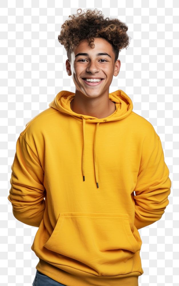 PNG Half Asian-Brazilian teen smile sweatshirt portrait. AI generated Image by rawpixel.