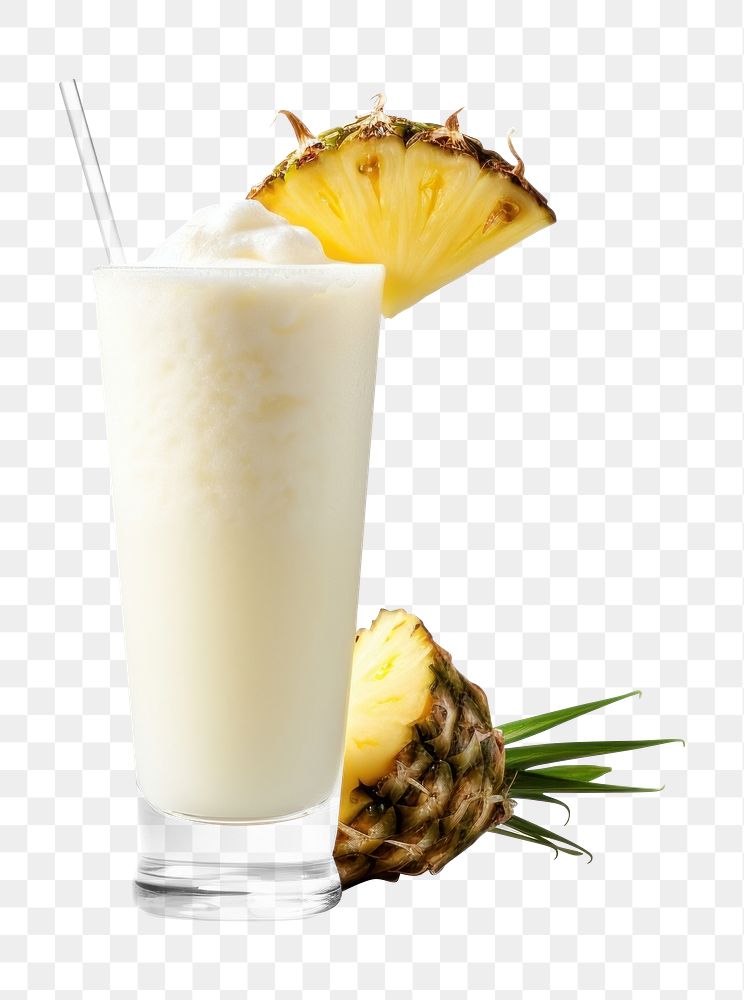 PNG Long glass of Pina Colada cocktail pineapple fruit drink. AI generated Image by rawpixel.