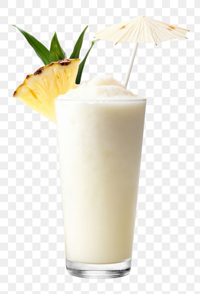 PNG Long glass of Pina Colada cocktail pineapple smoothie fruit. AI generated Image by rawpixel.
