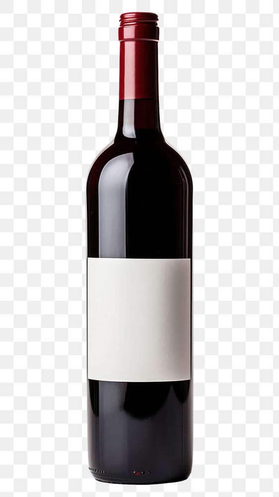 PNG Red wine bottle drink white background refreshment. AI generated Image by rawpixel.