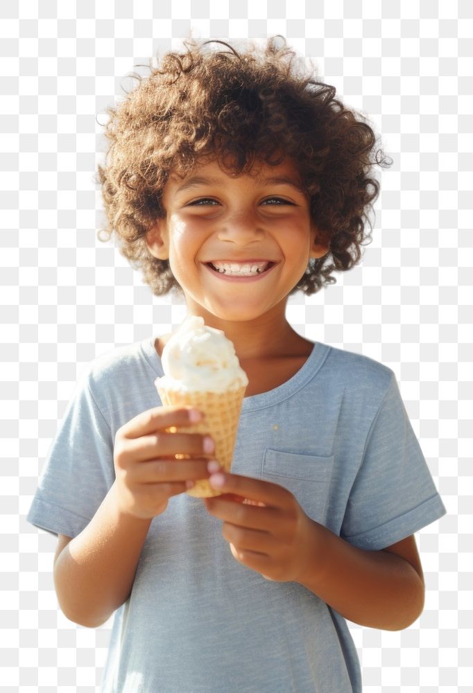 PNG Latino boy holding an ice cream on a boardwalk against ocean background vacation summer child. AI generated Image by…