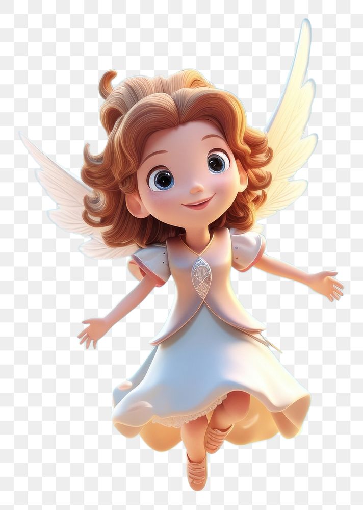 PNG Angel flying in pastel clear sky cartoon fantasy cute. AI generated Image by rawpixel.