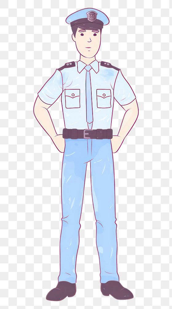 PNG Police officer cartoon line. AI generated Image by rawpixel.
