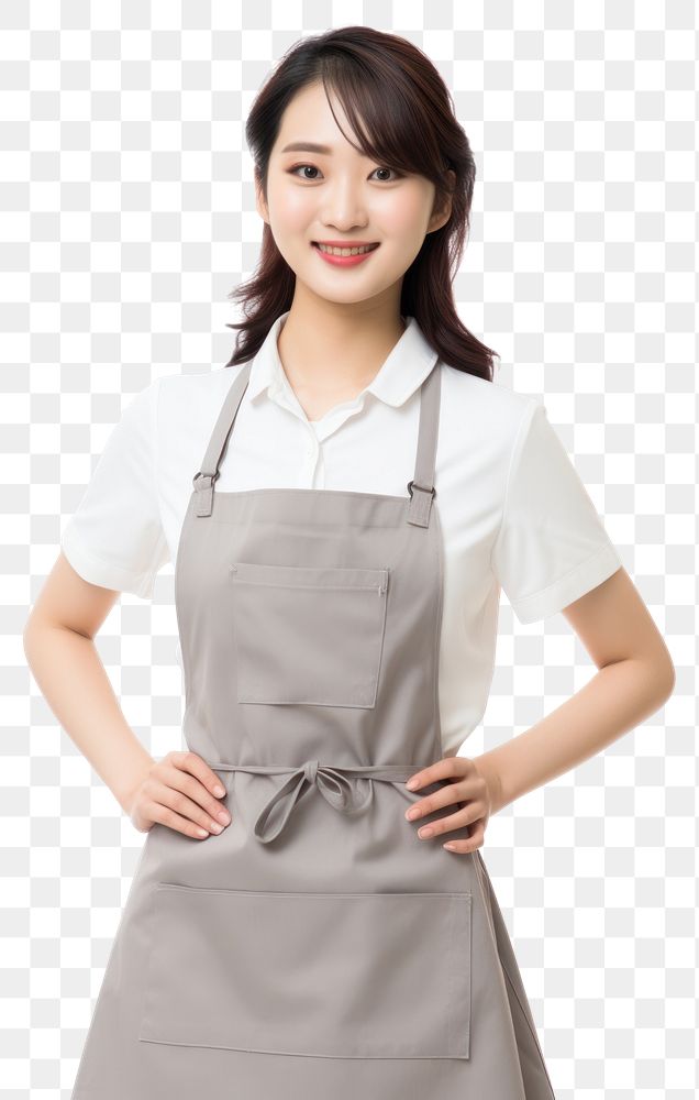 PNG  Asian woman in an apron blouse adult hairstyle. AI generated Image by rawpixel.