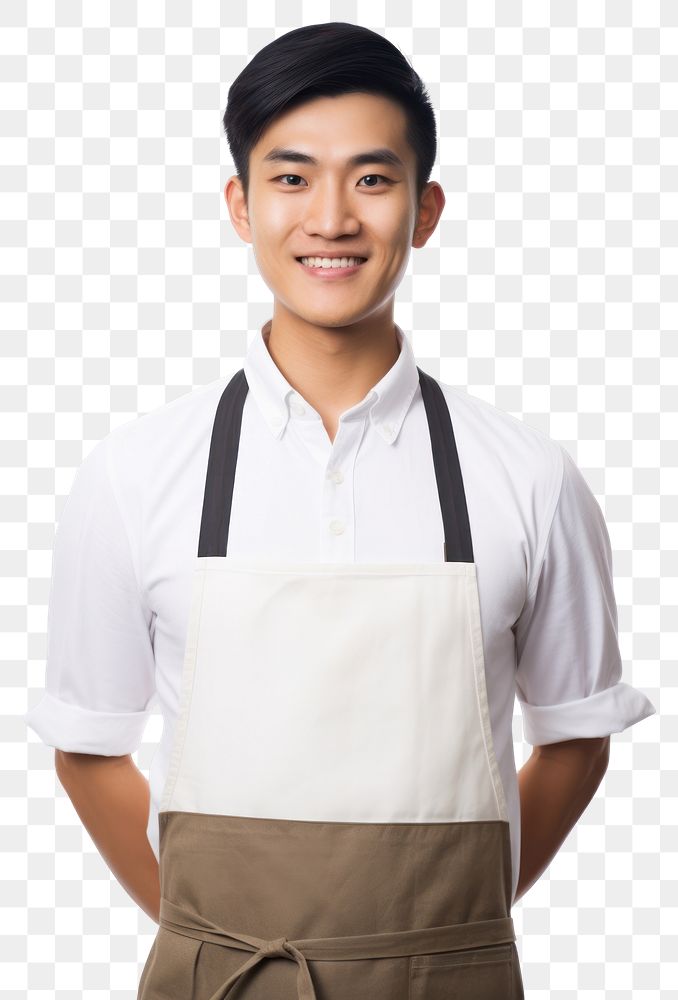 PNG  Man holding a digital tablet apron happiness standing. AI generated Image by rawpixel.