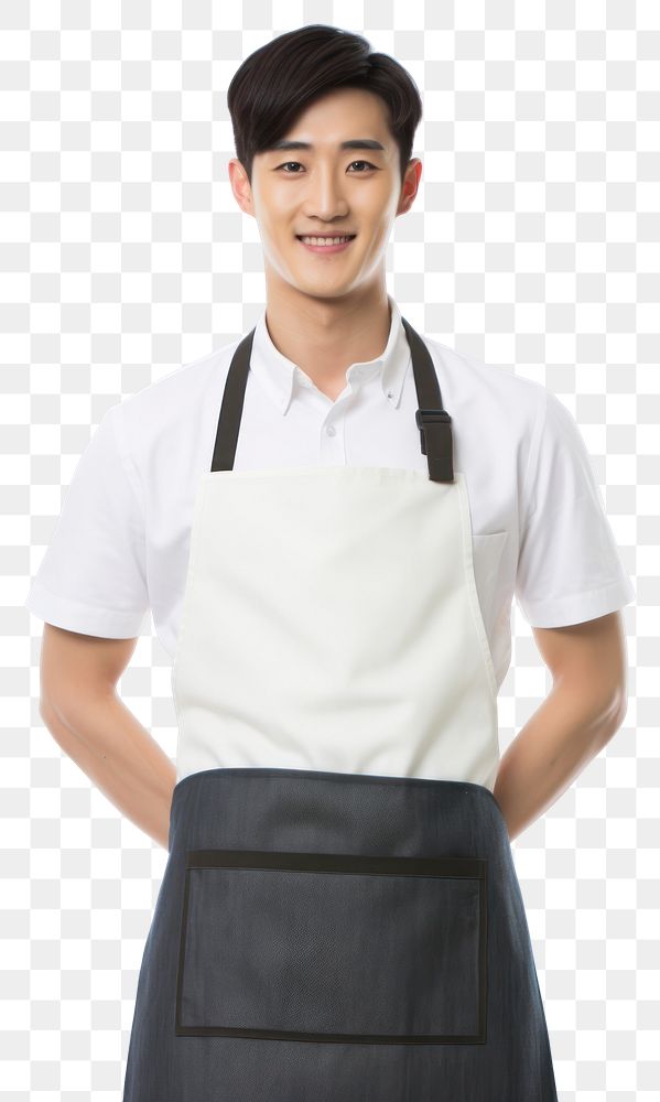PNG  Asian man in an apron happiness accessory portrait. AI generated Image by rawpixel.