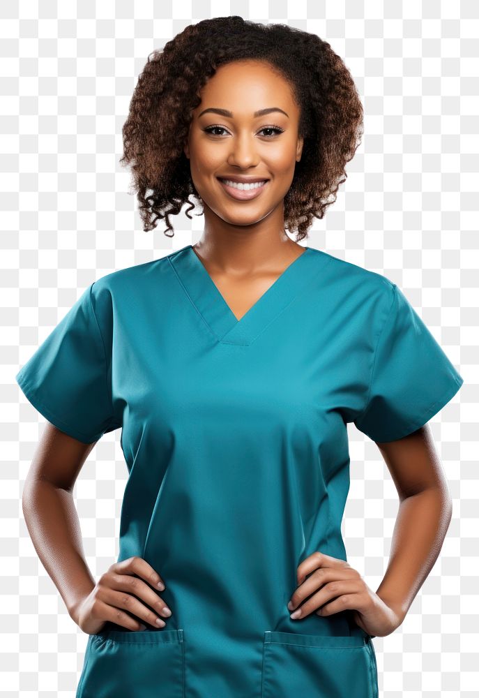 PNG  Black female doctor portrait sleeve adult. AI generated Image by rawpixel.