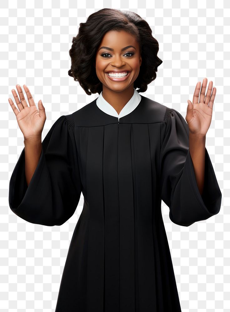 PNG  Black female judge portrait adult photo. AI generated Image by rawpixel.