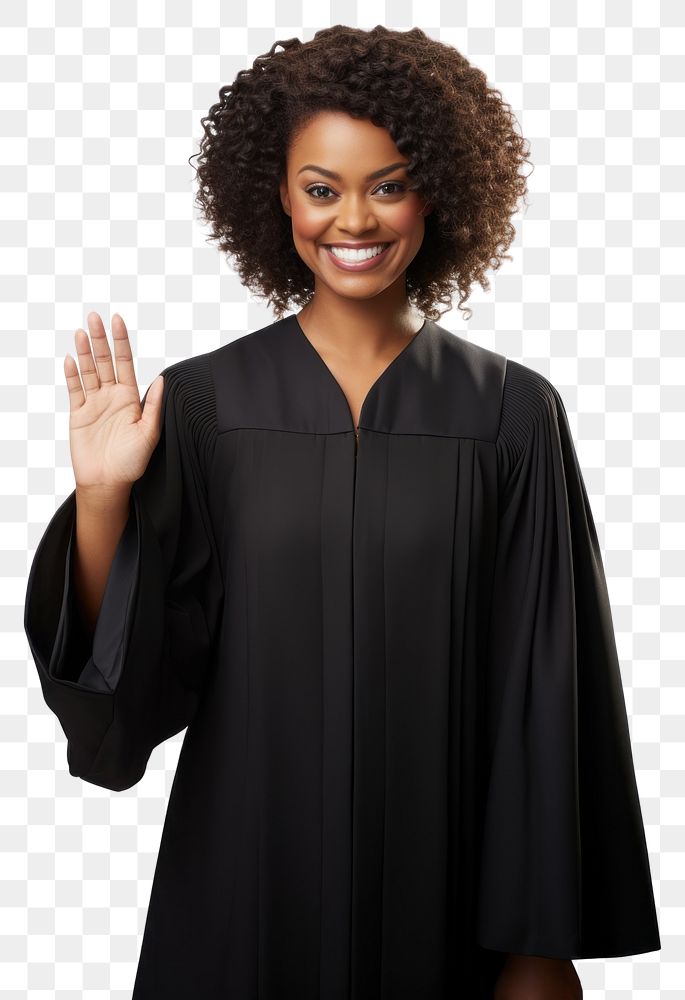 PNG  Black female judge portrait fashion adult. AI generated Image by rawpixel.
