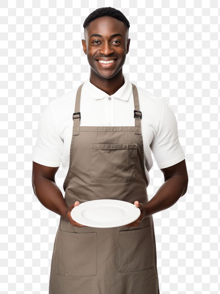 PNG  Man holding a plate of pancakes adult apron happiness. AI generated Image by rawpixel.