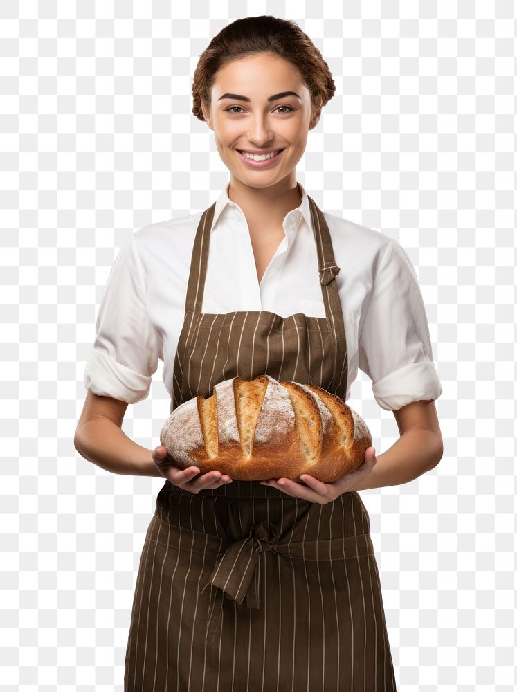 PNG  Female baker bread adult food. AI generated Image by rawpixel.