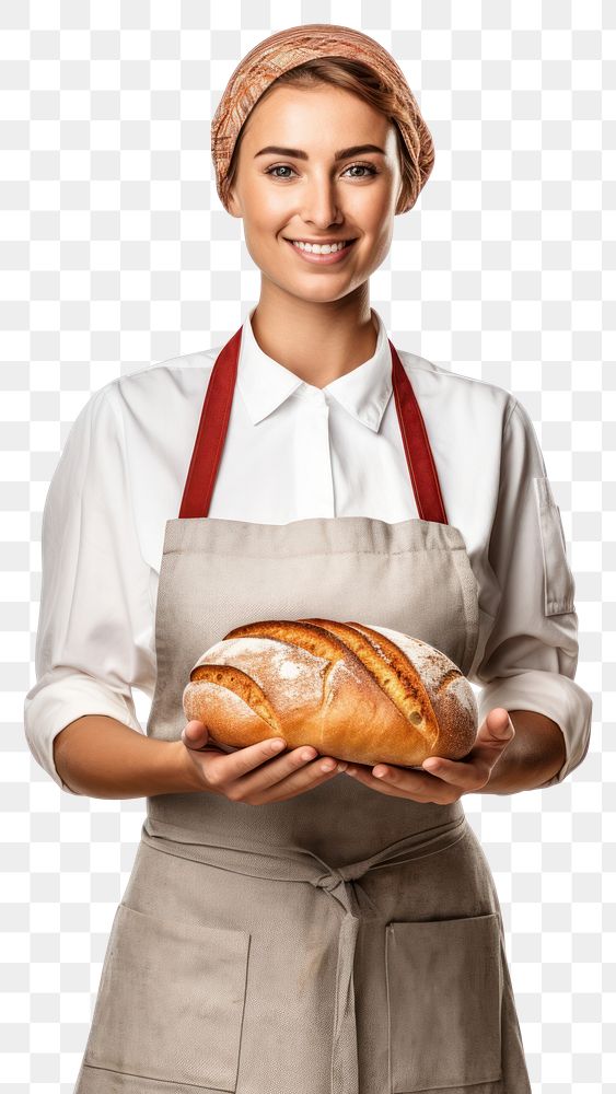 PNG  Female baker bread food freshness. AI generated Image by rawpixel.
