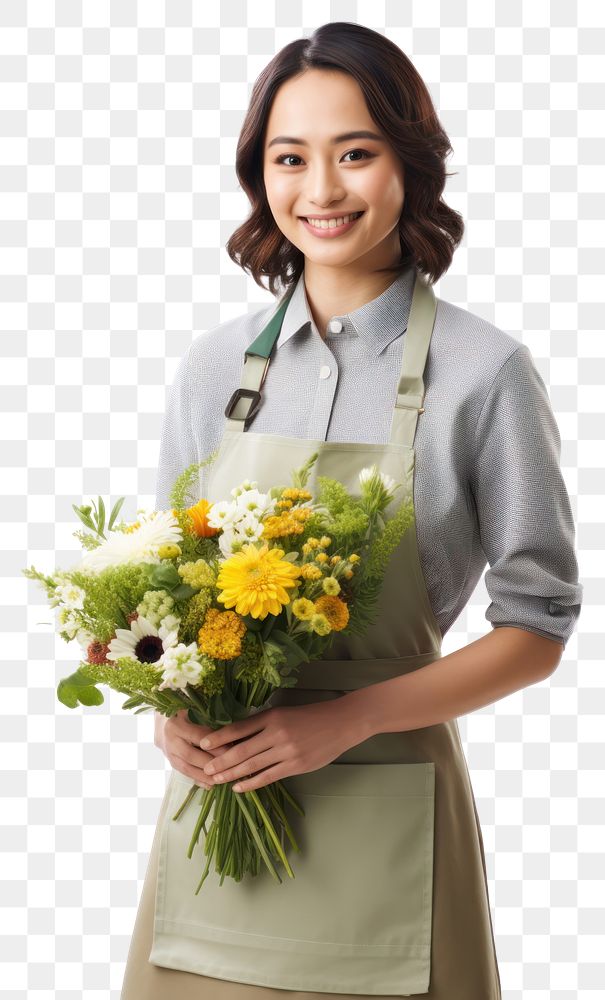 PNG  Female florist flower adult plant. AI generated Image by rawpixel.