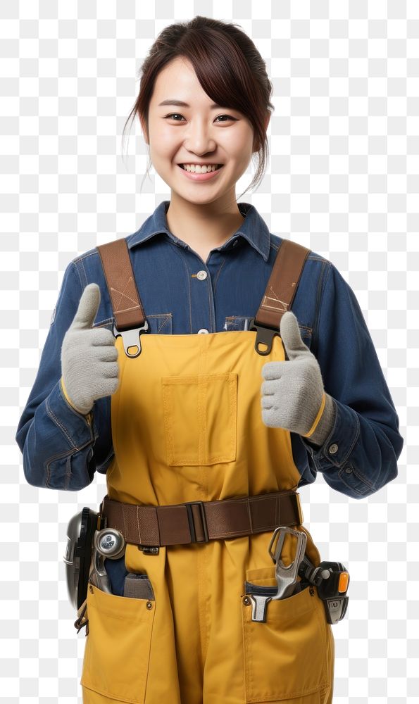 PNG  Female handyman portrait adult white background. AI generated Image by rawpixel.