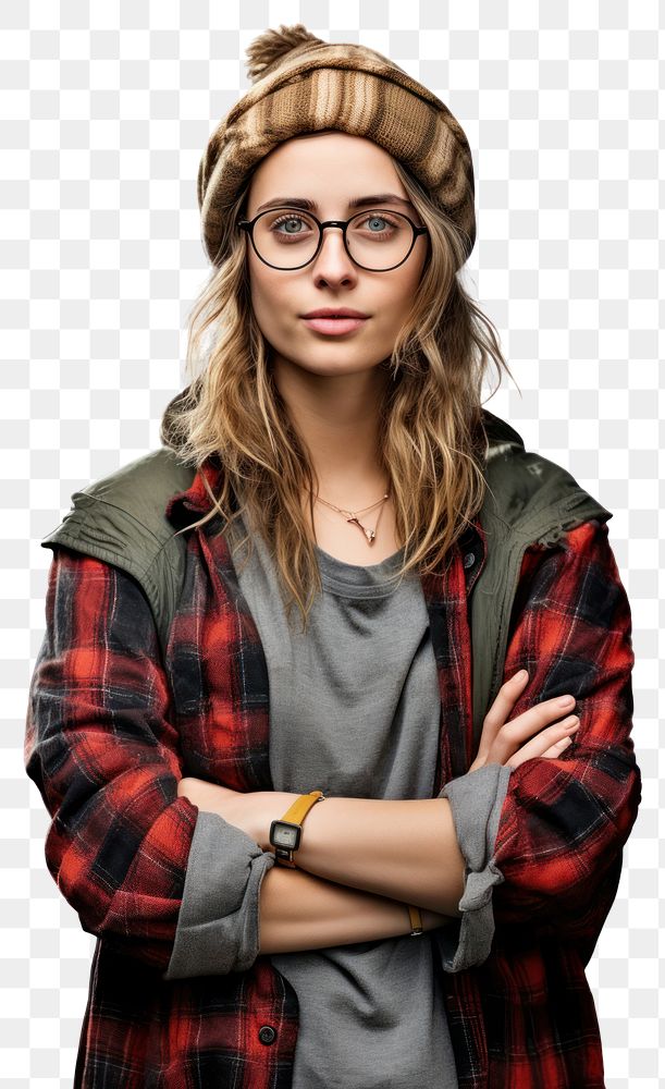 PNG  Hipster woman portrait glasses adult. AI generated Image by rawpixel.