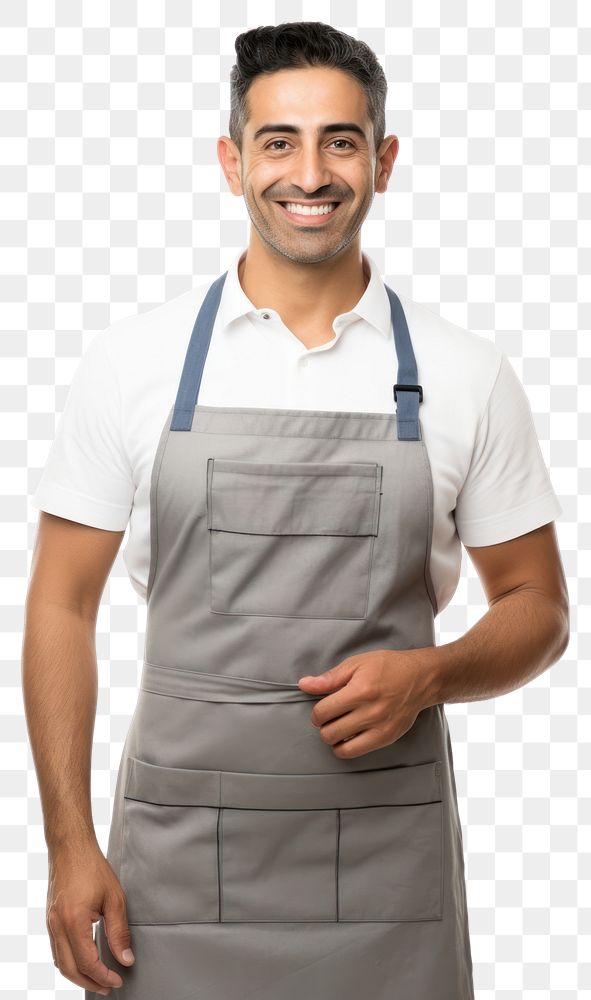 PNG  Man holding a digital tablet adult apron entrepreneur. AI generated Image by rawpixel.