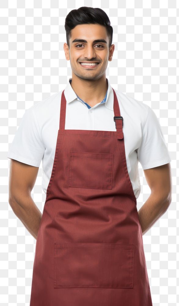 PNG  Indian man in an apron adult happiness standing. AI generated Image by rawpixel.