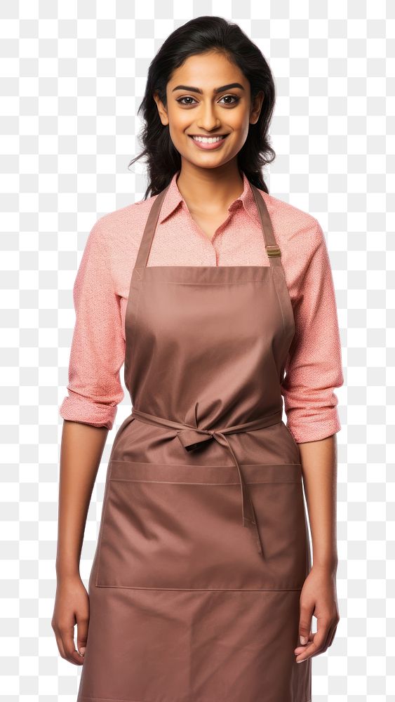 PNG  Indian woman in an apron adult outerwear happiness. AI generated Image by rawpixel.