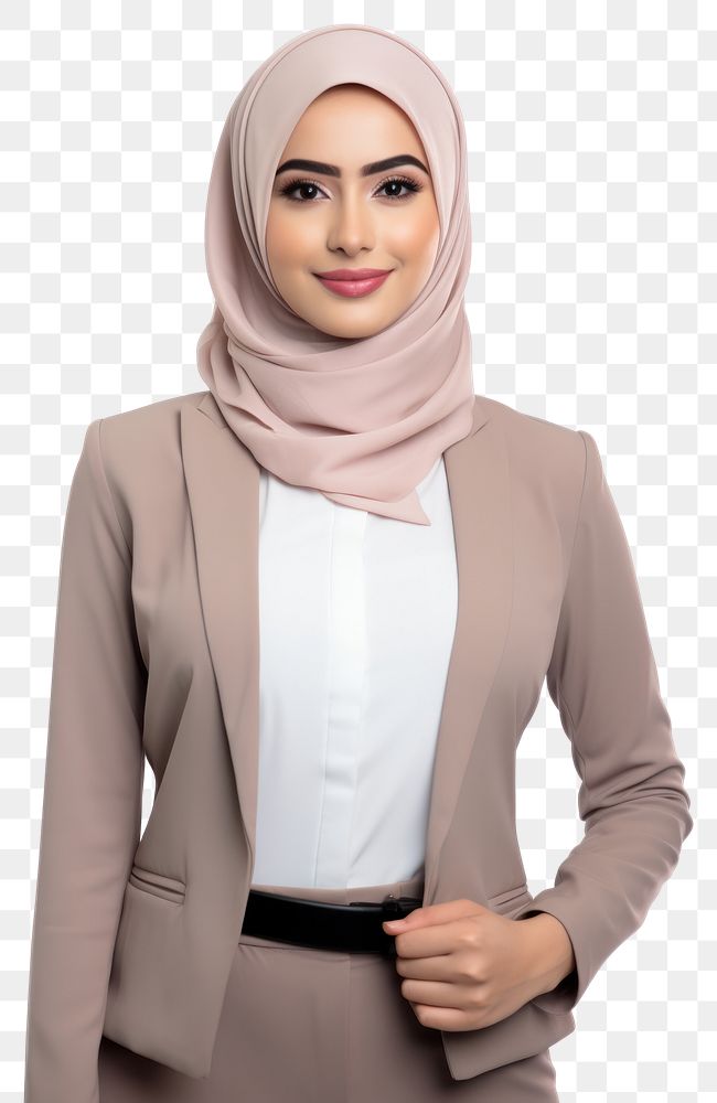 PNG  Muslim businesswoman portrait clothing scarf