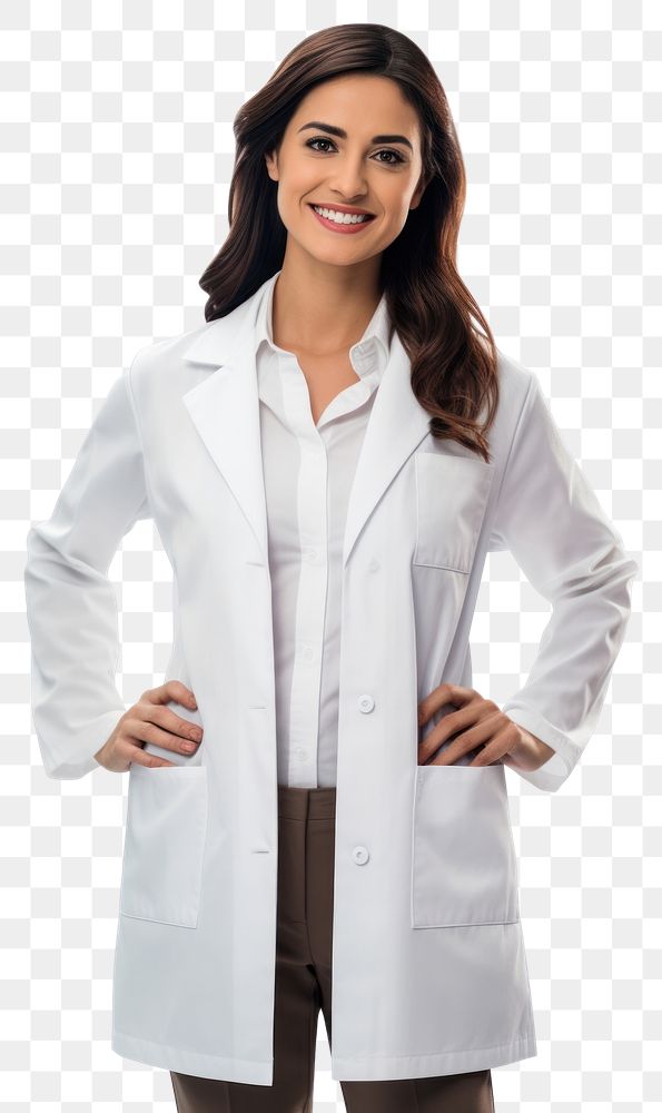 PNG  Native american female scientist coat portrait white background. AI generated Image by rawpixel.