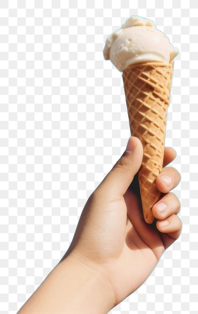 PNG Hand holding ice cream dessert food blue. AI generated Image by rawpixel.