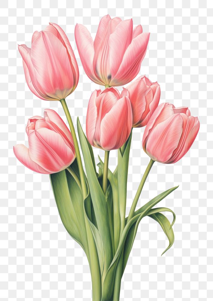 PNG Pink tulip bouquet flower | Premium PNG - rawpixel