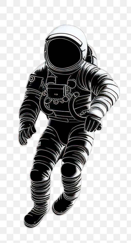 PNG Floating astronaut art black illuminated illustrated. AI generated Image by rawpixel.