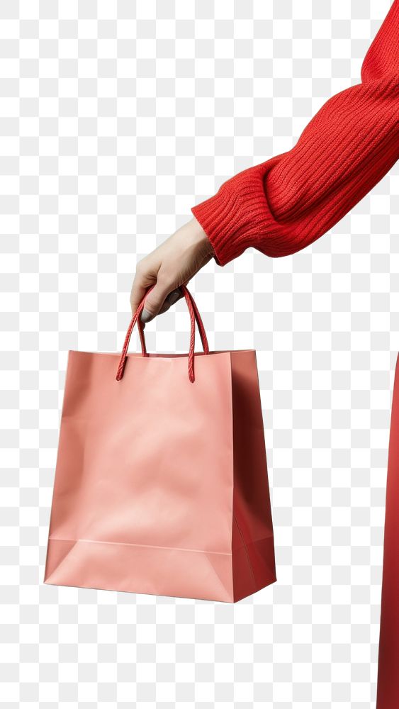 PNG  Hand holding shopping bags handbag consumerism accessory. AI generated Image by rawpixel.