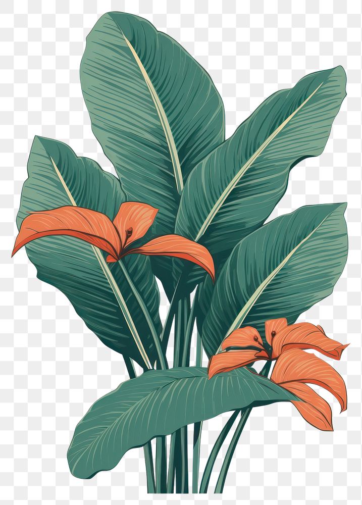 PNG Tropical leave flower plant leaf