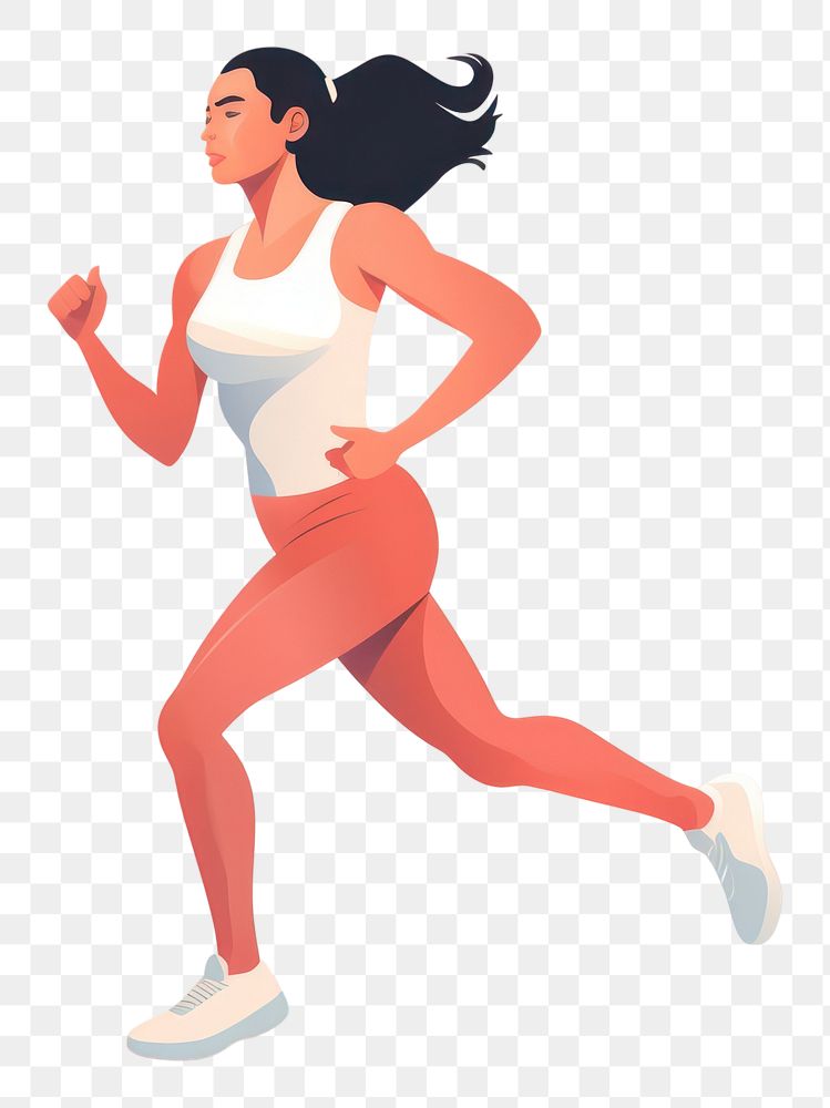 PNG Running jogging female adult. AI generated Image by rawpixel.