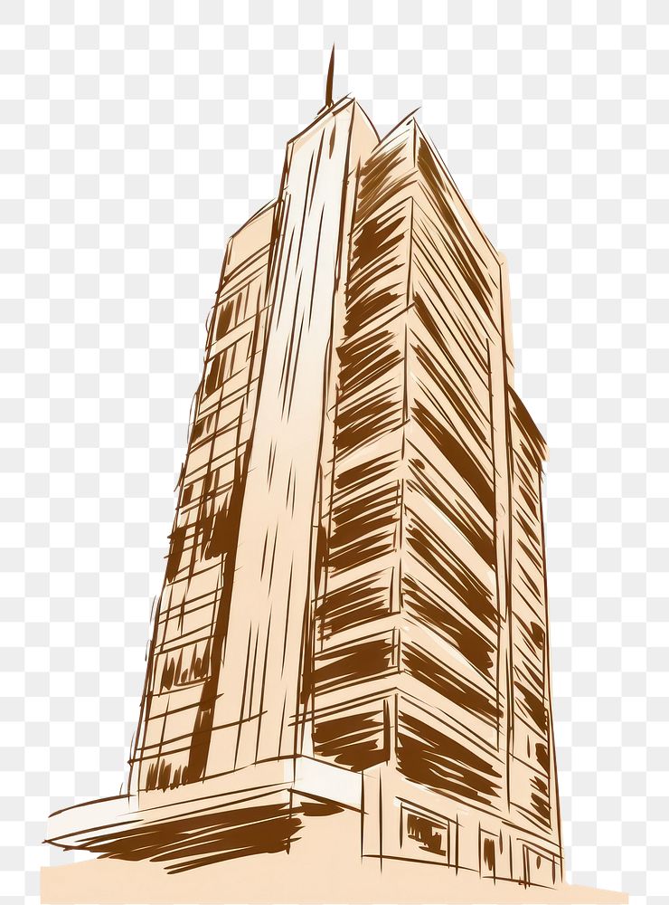 PNG Skyscraper drawing sketch architecture. AI generated Image by rawpixel.