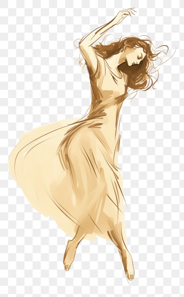 PNG Woman dancing drawing sketch adult. AI generated Image by rawpixel.