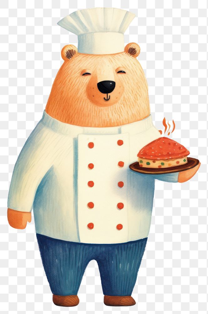 PNG Food chef bear standing. AI generated Image by rawpixel.