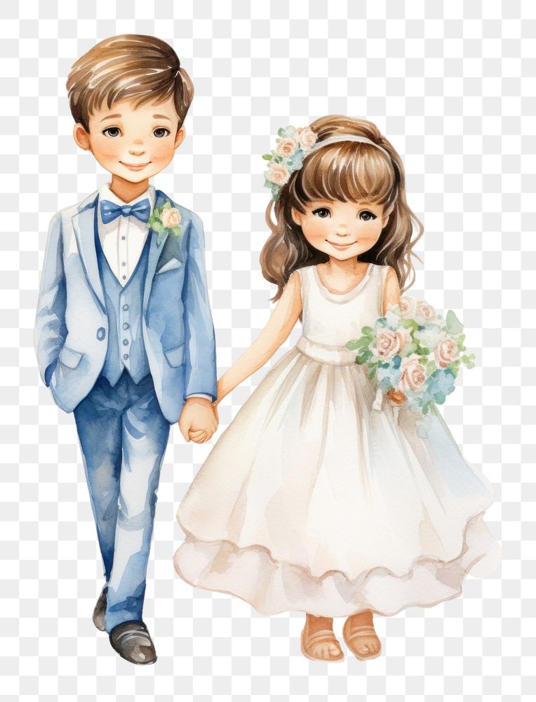 PNG  Child wedding cartoon dress. AI generated Image by rawpixel.
