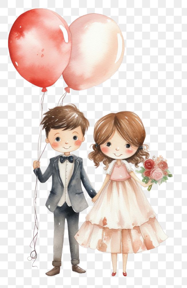 PNG  Balloon wedding cartoon cute. AI generated Image by rawpixel.