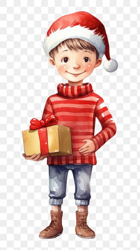 PNG  Boy celebrating Christmas christmas footwear cartoon. AI generated Image by rawpixel.
