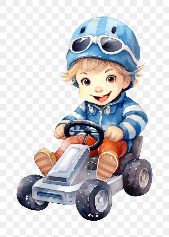 PNG  Cute race car driver portrait vehicle cartoon. AI generated Image by rawpixel.
