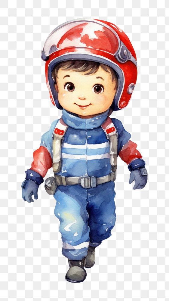 PNG  Cute race car driver cartoon helmet toy. AI generated Image by rawpixel.